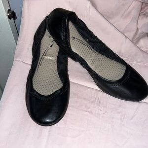 George black leather like ballet flats